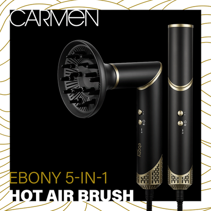 Carmen 5-in-1 Hot Air Brush - Ebony