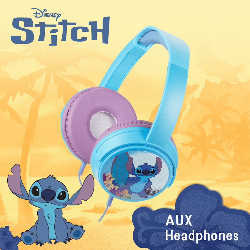 Disney Stitch Wired Headphones with 11 Stickers