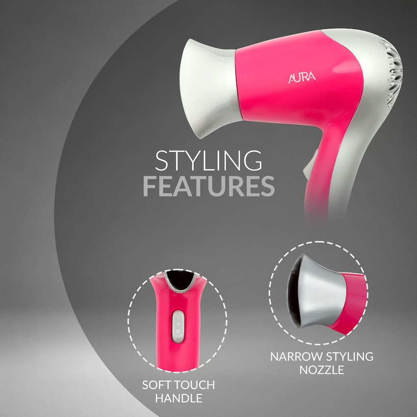 Aura by Elektra 1200W Soft Touch Hairdryer