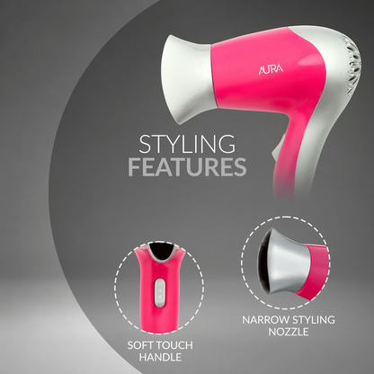 Aura by Elektra 1200W Soft Touch Hairdryer