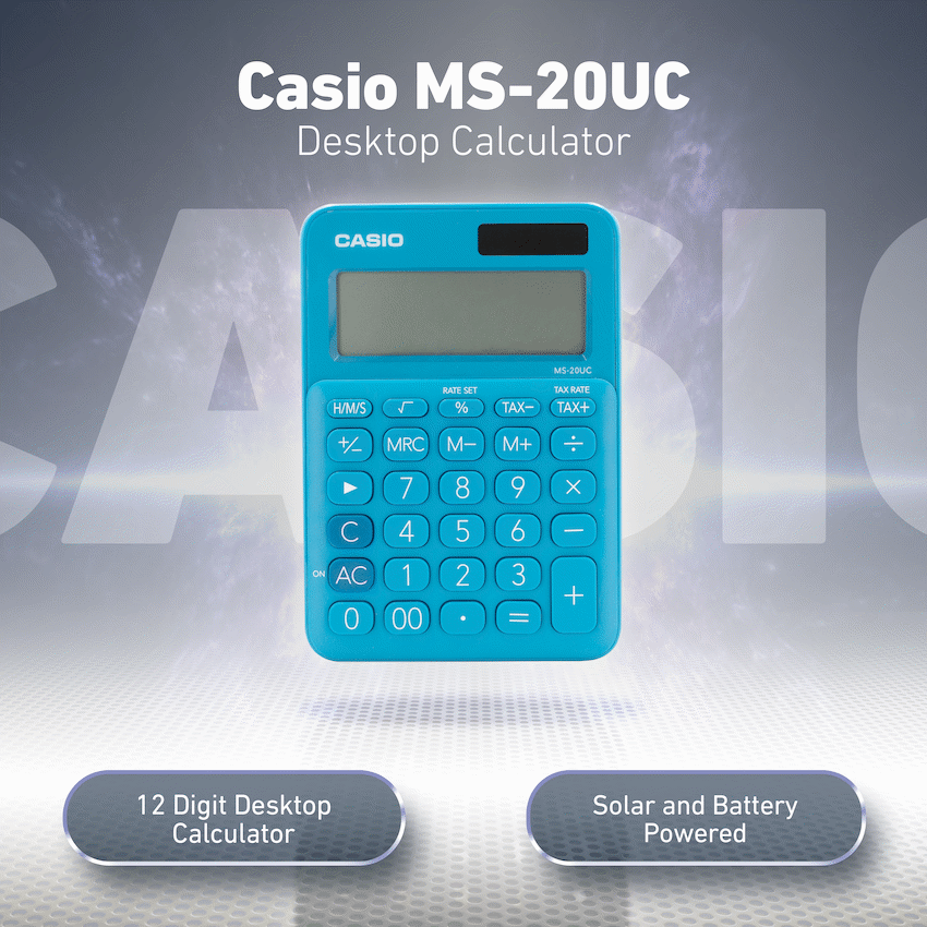 Casio MS-20UC - Desktop calculator 12 Digit - Blue