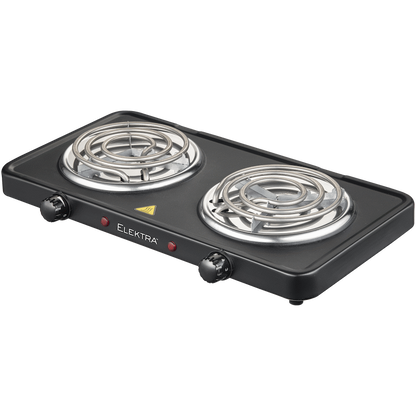 Elektra Double Spiral Hot Plate - Black