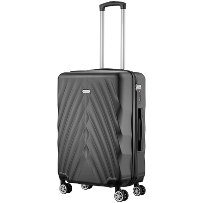 Travelwize Terra ABS 67cm 4-Wheel Spinner Luggage - Black