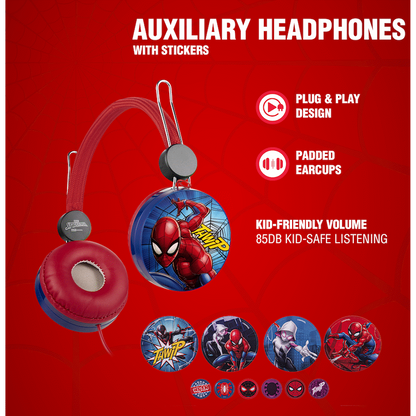 Marvel Spider-Man Auxiliary Headphone with Stickers