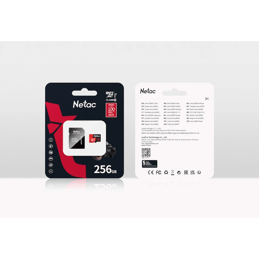 NETAC PRO 256GB MICRO SD AND ADAPTOR