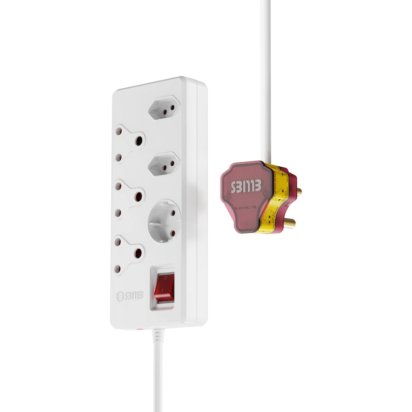 Ellies 6 way High Surge Multiplug 0.5M - WT
