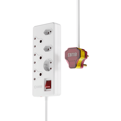 Ellies 6 way High Surge Multiplug 0.5M - WT