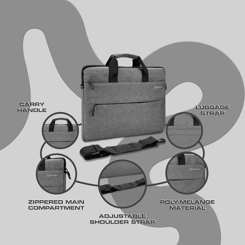 Amplify Cuba 15.6" Laptop Shoulder Bag Grey