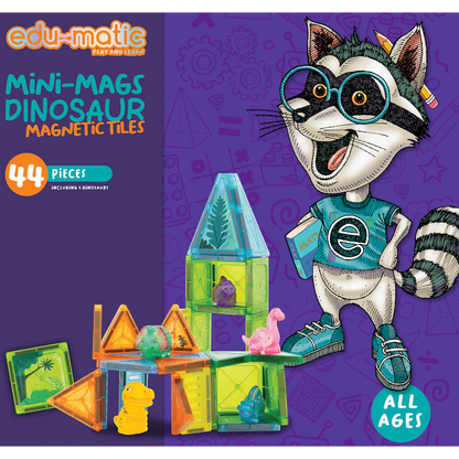 Edu-matic Mini-Mags 44pc Dinosaurs Magnetic Tiles
