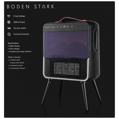 Boden Stark Fireplace Box Heater