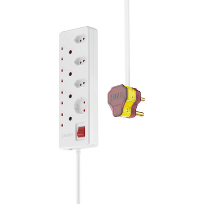 Ellies 8-Way High Surge Multiplug 0.5m - WT