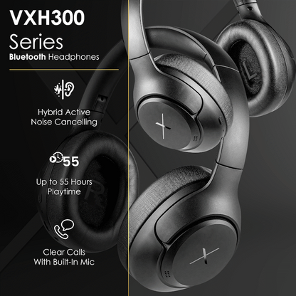 VolkanoX VXH300 Bluetooth Headphones with Hybrid ANC - Black