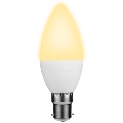 SWITCHED 5W Candle LED Light Bulb B22 - Warm White