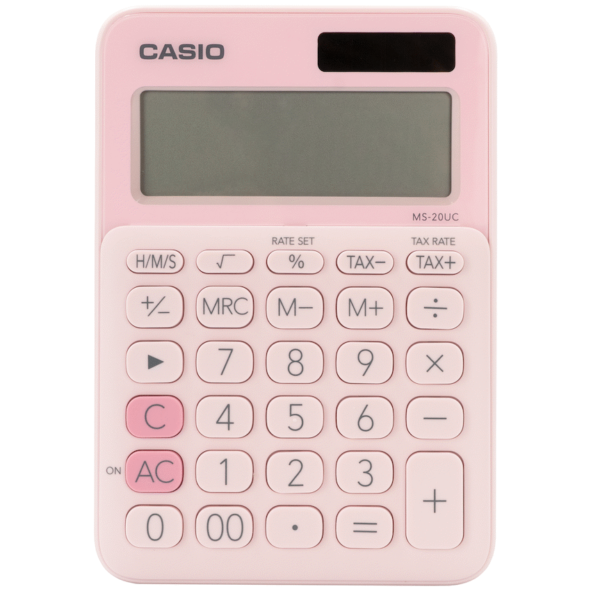 Casio MS-20UC - Desktop Calculator - 12-Digit - Pink