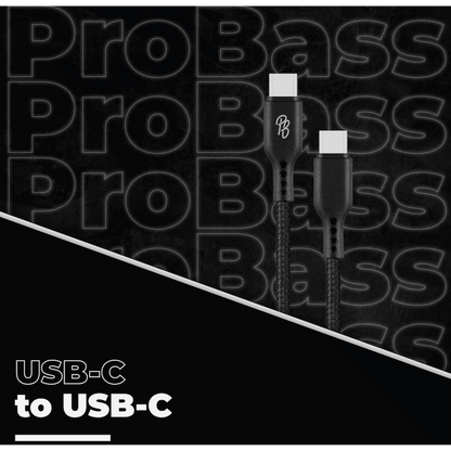 Pro Bass Chord Series 1.2m 30w Type-C to Type-C Braided - Black