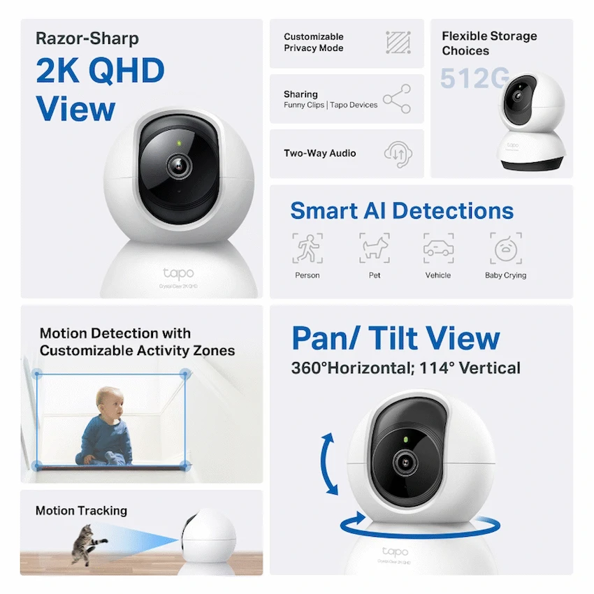 TP-Link Tapo Pan/Tilt AI Home Security Wi-Fi Camera