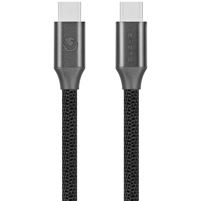 Volkano Weave Series Type-C to Type-C Cable (1.2m, 60w) - Black