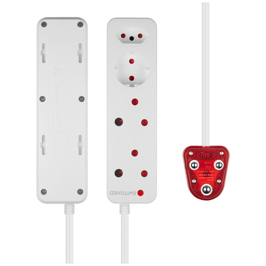 Switched High Surge 4-Way Multiplug 5m 1140J