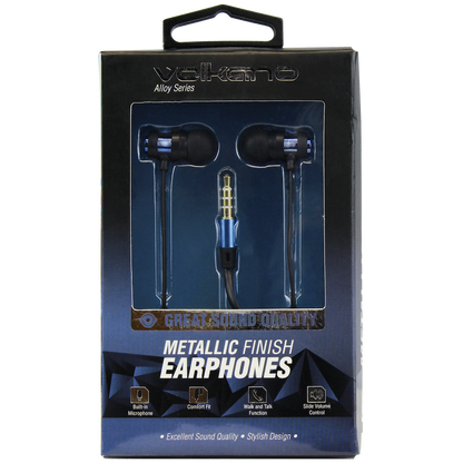 Volkano Alloy Series Metal Earphone - Blue