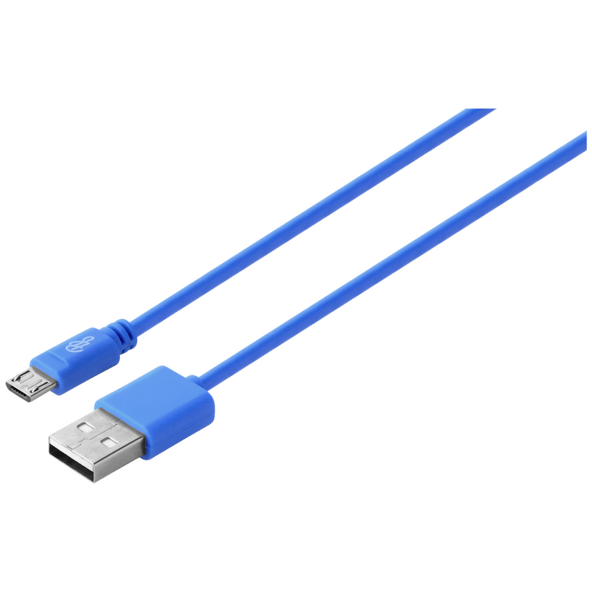 Pro Bass Power Series Boxed Round Micro USB Cable - Blue