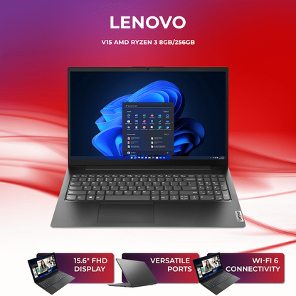 Lenovo Laptop V15 AMD Ryzen3 8/256