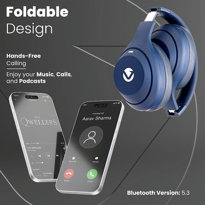 Volkano SoundSweeper Series Active Noise Cancelling bluetooth Headphones - Blue