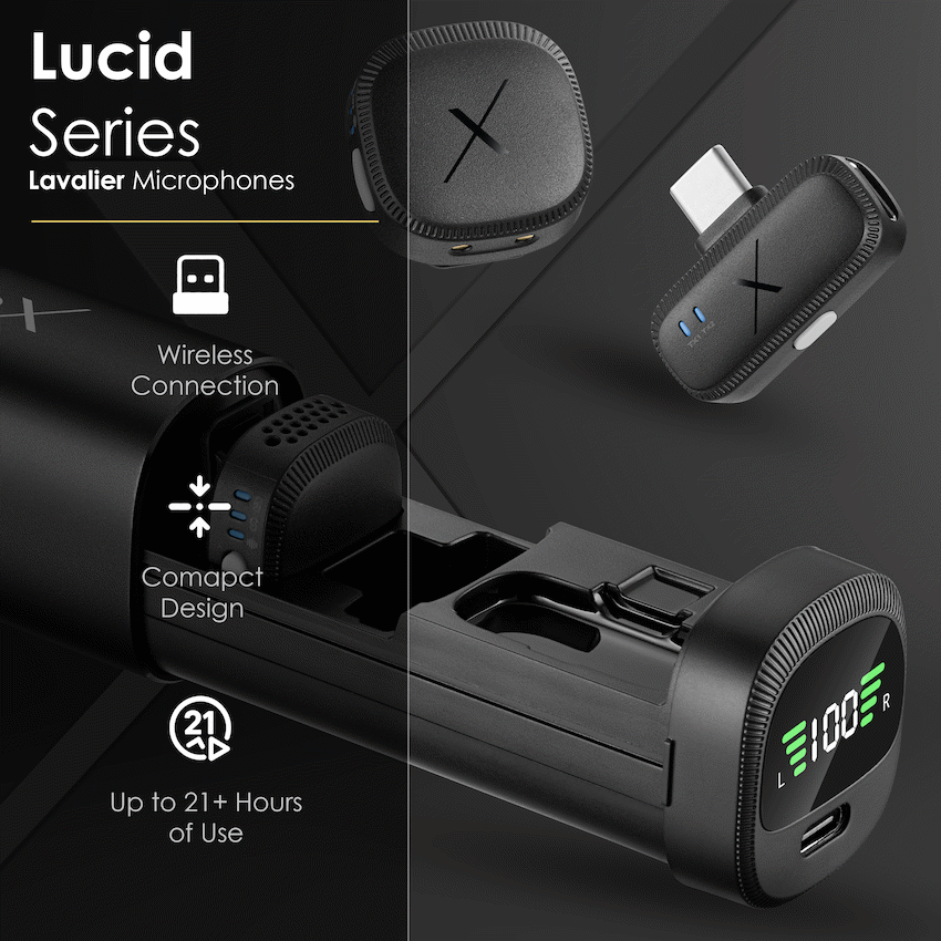 VolkanoX Lucid Series Lavalier Microphones with Charging Case