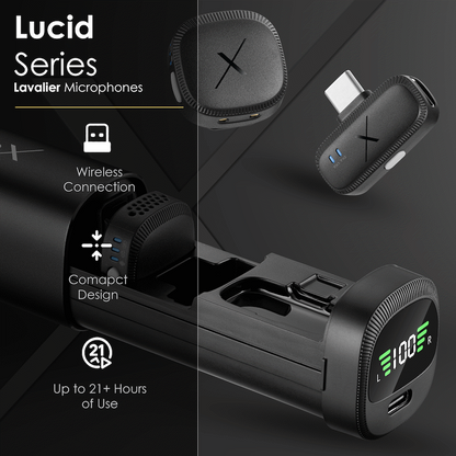 VolkanoX Lucid Series Lavalier Microphones with Charging Case
