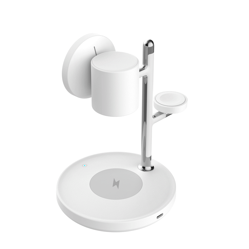 Volkano Lumen Series 3-in-1 Magnetic 25W Qi2.2 Wireless Charging Station - White