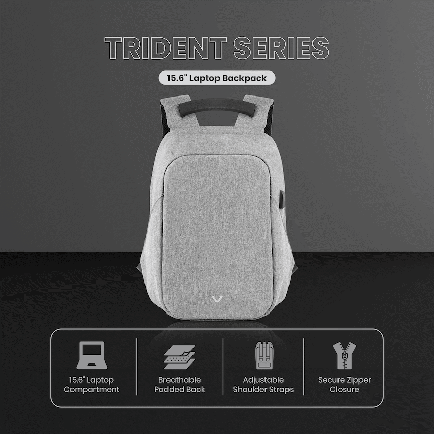 Volkano Trident 15.6" Laptop Backpack - Grey