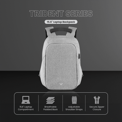Volkano Trident 15.6" Laptop Backpack - Grey