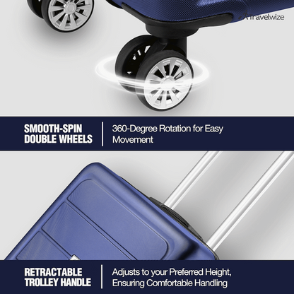 Travelwize Maple ABS 55cm 4-Wheel Spinner Luggage - Navy