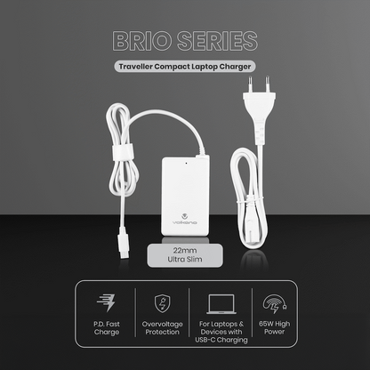 Volkano Brio Traveller Compact 65w GaN Laptop Charger