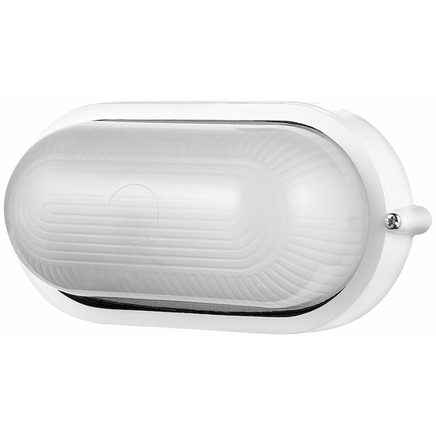 Ellies Illume Series - AC Oval Bulkhead - Aluminium + Glass - E27 Base - WT