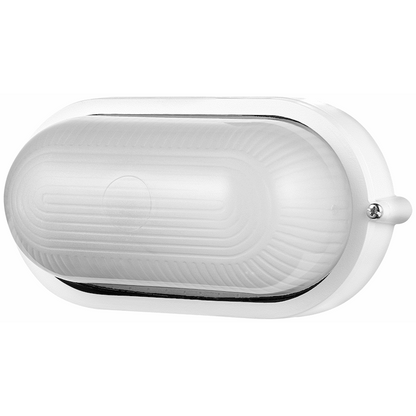 Ellies Illume Series - AC Oval Bulkhead - Aluminium + Glass - E27 Base - WT