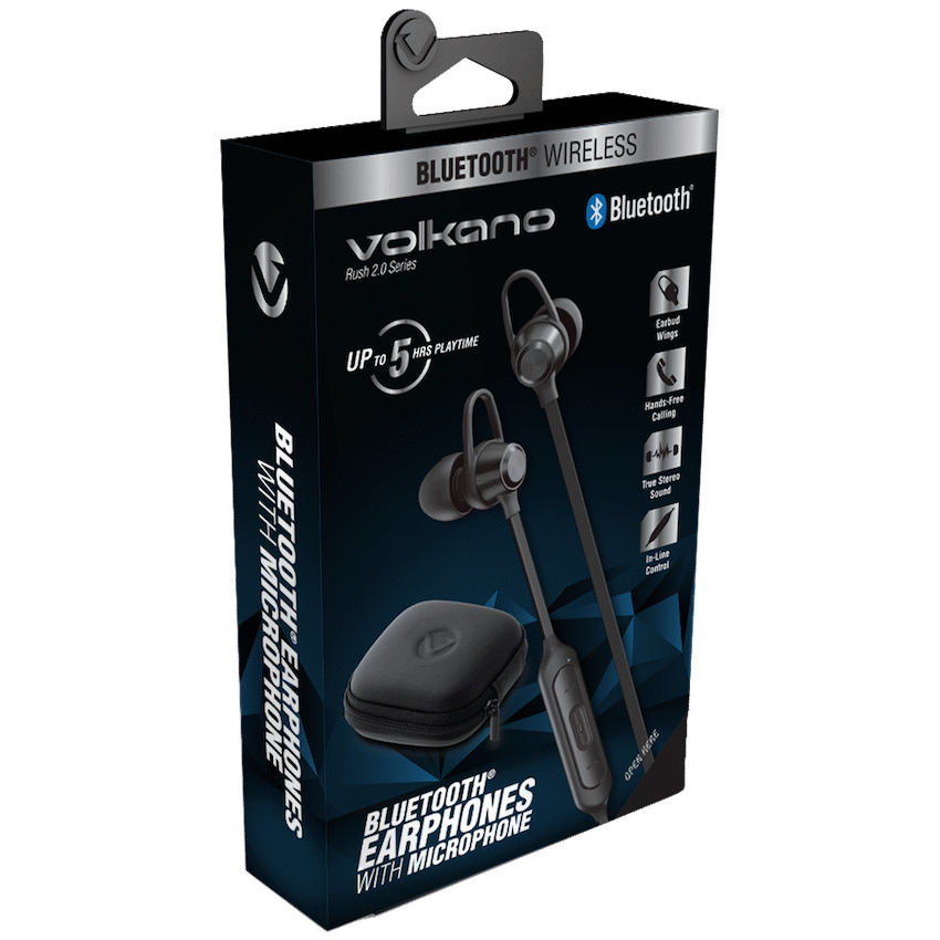 Volkano Rush 2.0 Bluetooth Earphones - Black