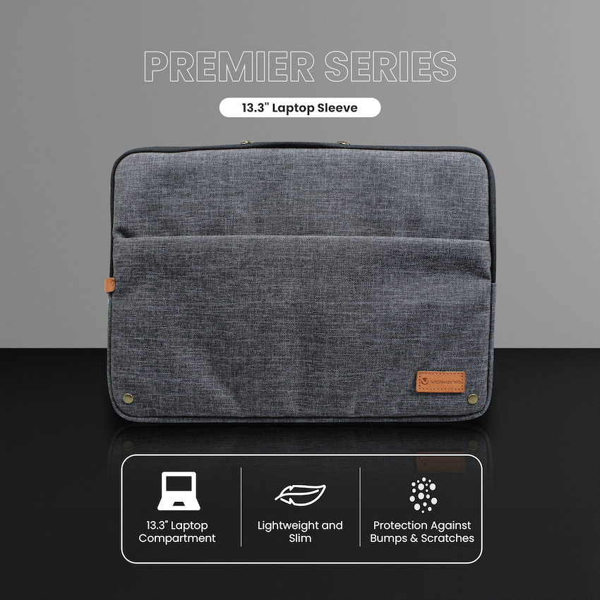 Volkano Premier Series 13.3" Laptop Sleeve - Dark Grey