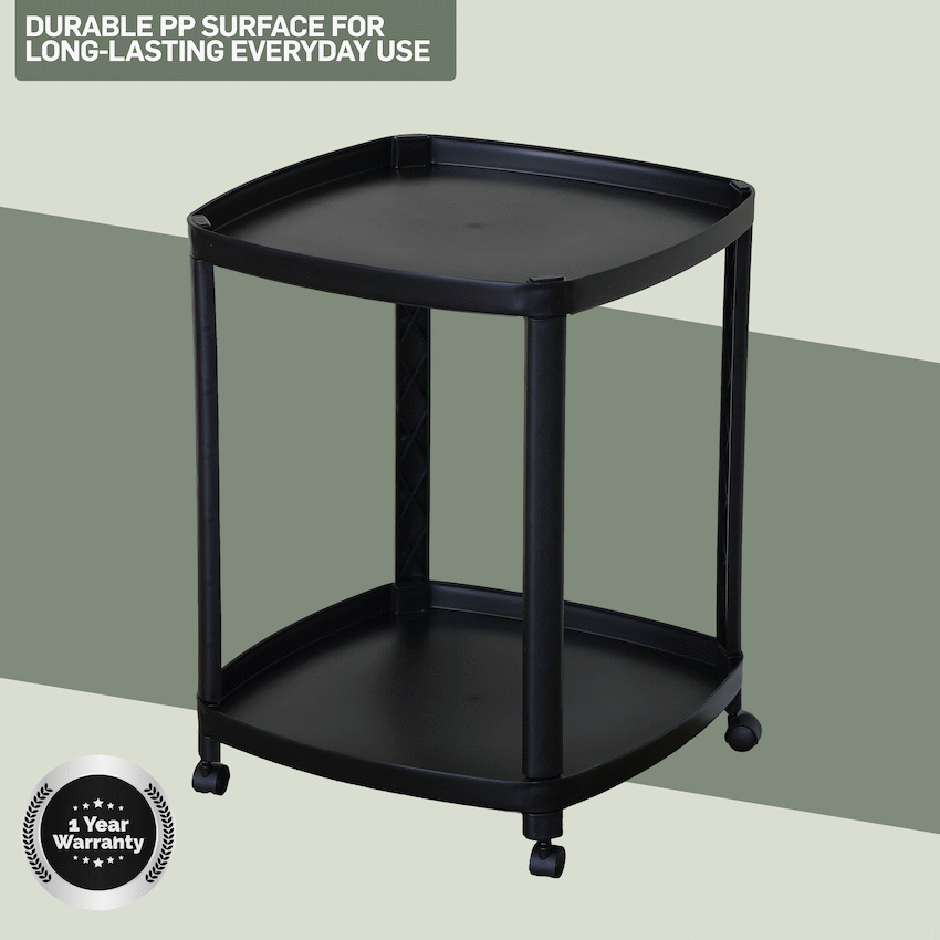 Everfurn Tay Side Table with Casters - Black