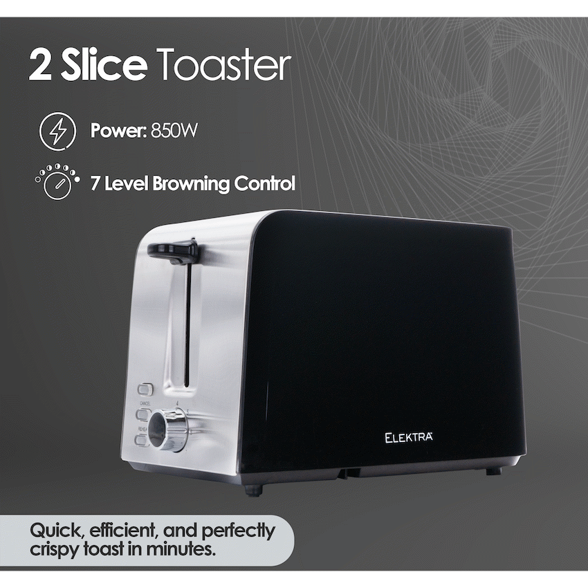 Elektra - 2 Slice Toaster - Black