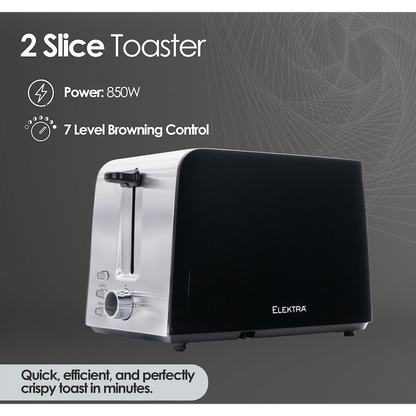 Elektra - 2 Slice Toaster - Black