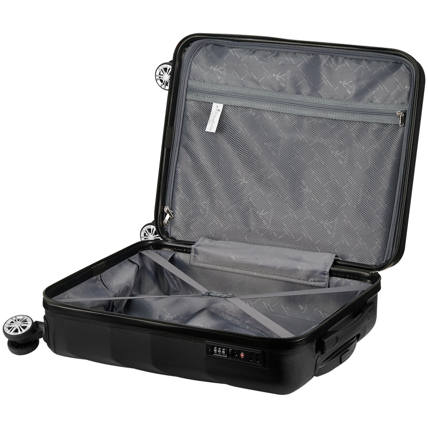 Travelwize Terra ABS 55cm 4-Wheel Spinner Luggage - Black