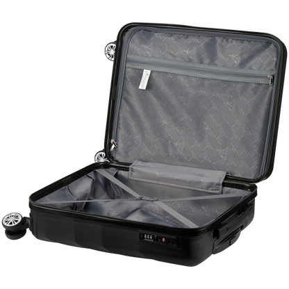 Travelwize Terra ABS 55cm 4-Wheel Spinner Luggage - Black