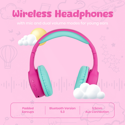 Volkano Kids Atlas Bluetooth Padded Headphones with dB Switch Function