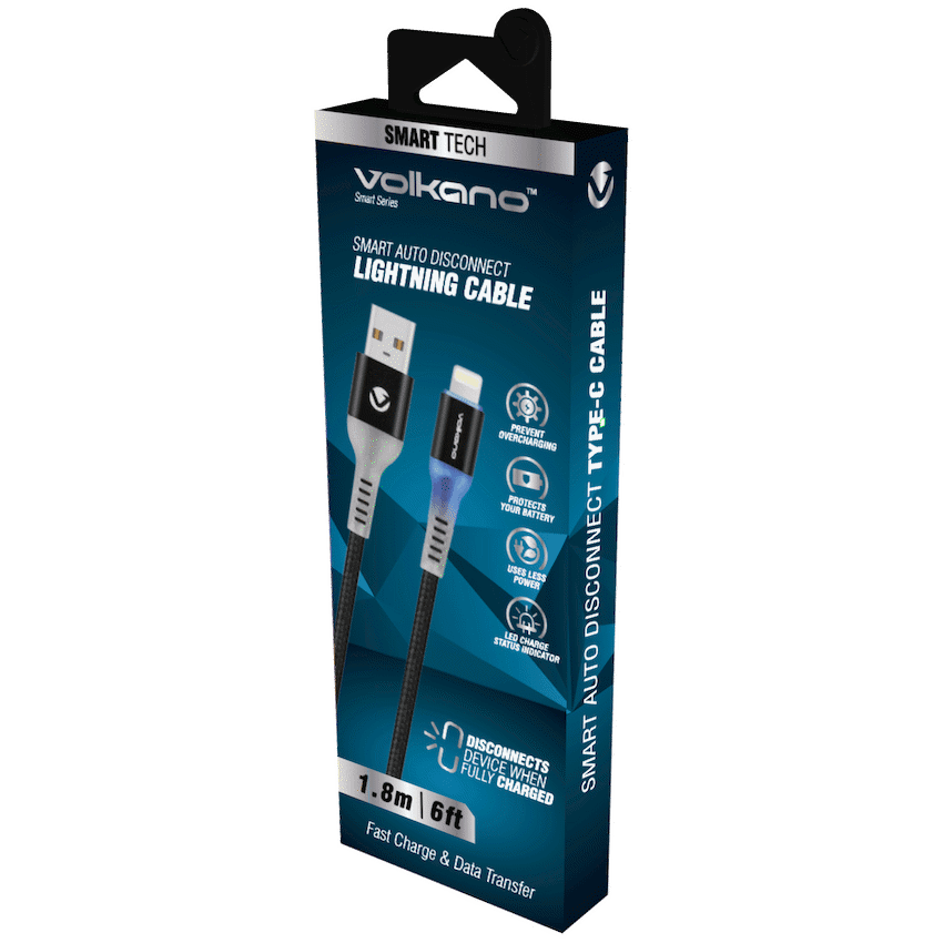 Volkano Smart Series Auto Disconnect Lightning Cable, 1.8m