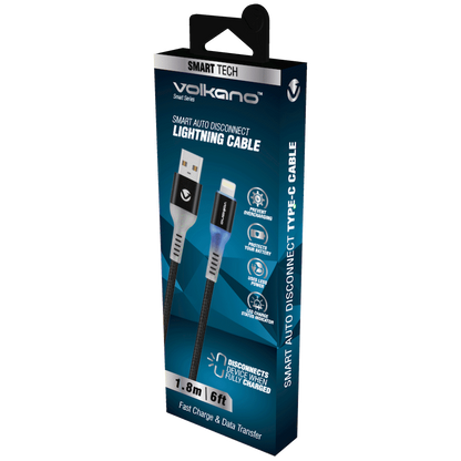 Volkano Smart Series Auto Disconnect Lightning Cable, 1.8m