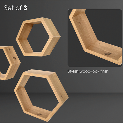Everfurn Poppy Floating Wall Shelves - Set of 3