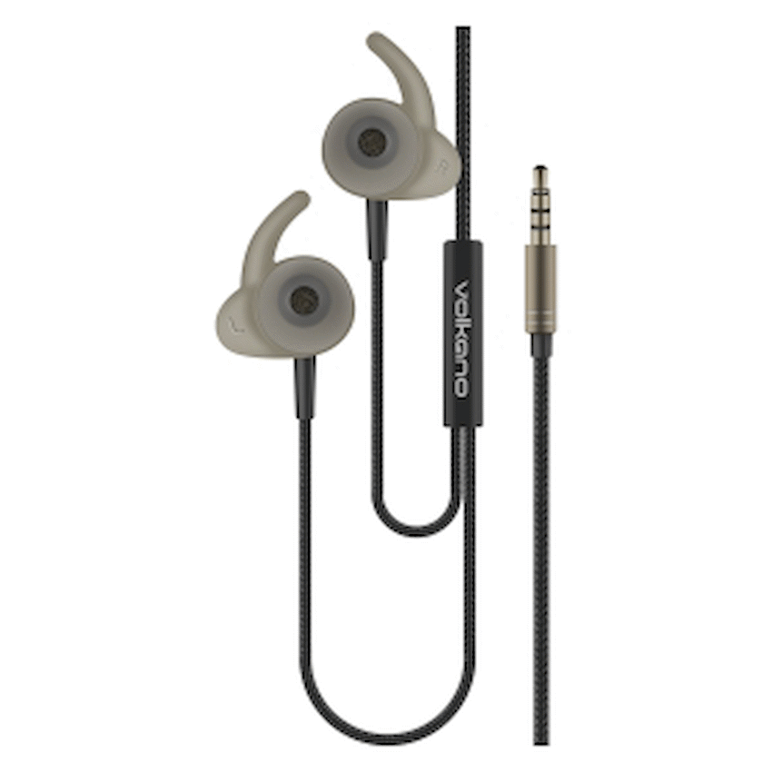 Volkano Titanium Series AUX Earphone - Gun Metal