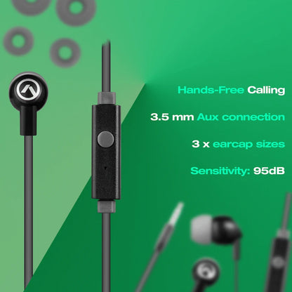 Amplify Vibe Series Earphones with Mic - Black and Grey