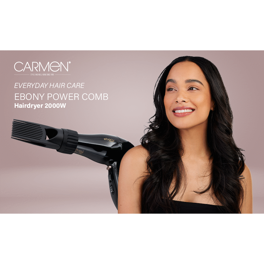 Carmen Power Comb Hairdryer 2000w - Ebony