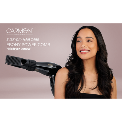 Carmen Power Comb Hairdryer 2000w - Ebony